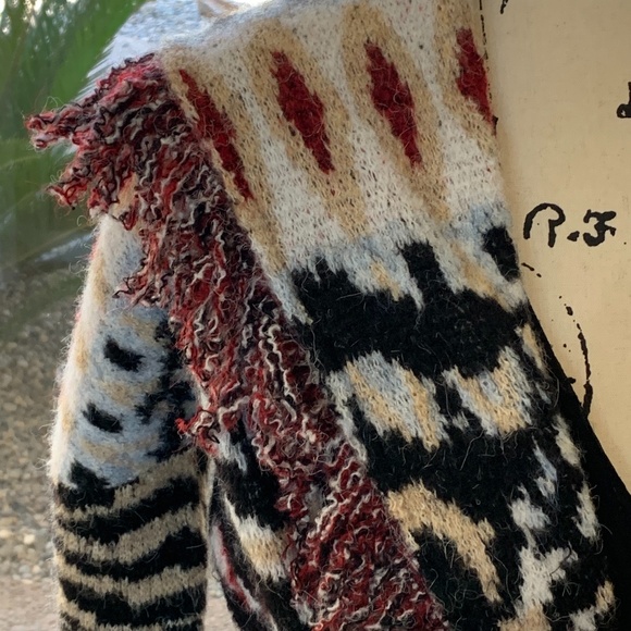 NWT Anthro Paloma Fringe tiger  print cardigan XS - Picture 6 of 16